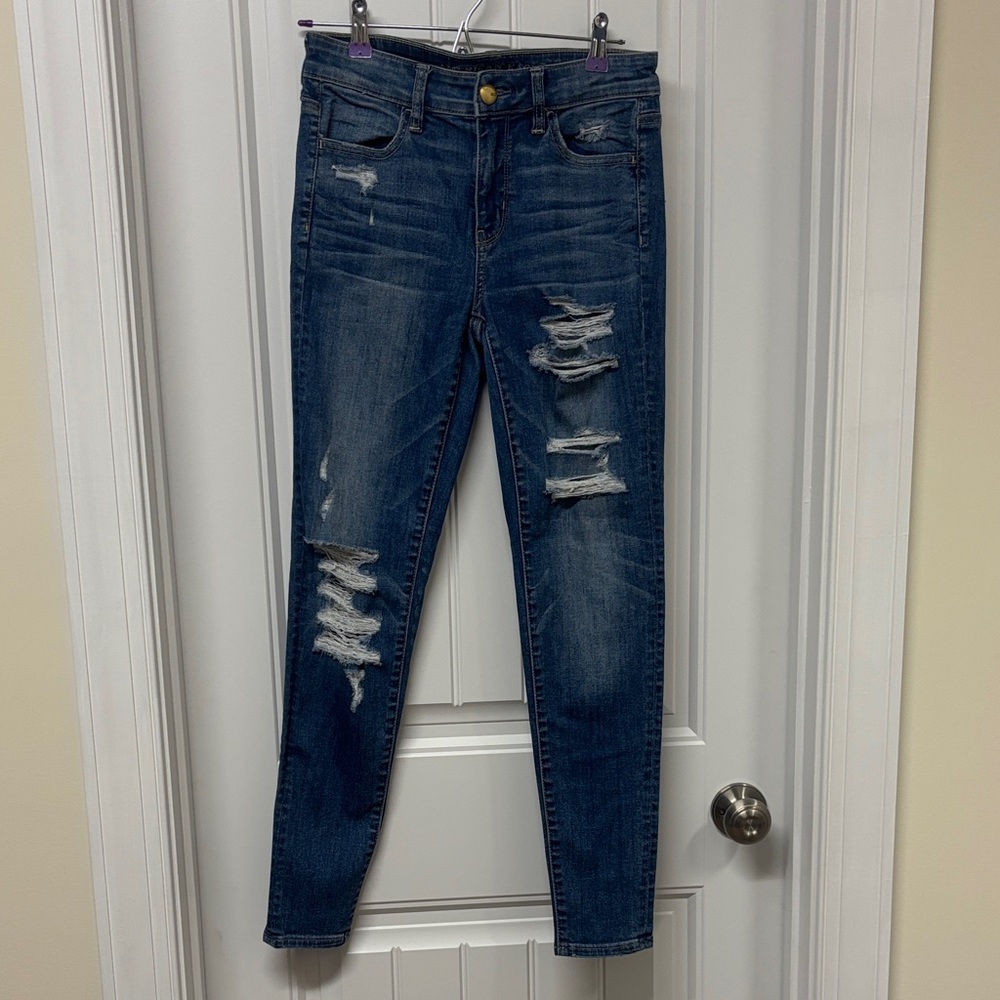 American Eagle Distressed Skinny Blue Women's Jeans